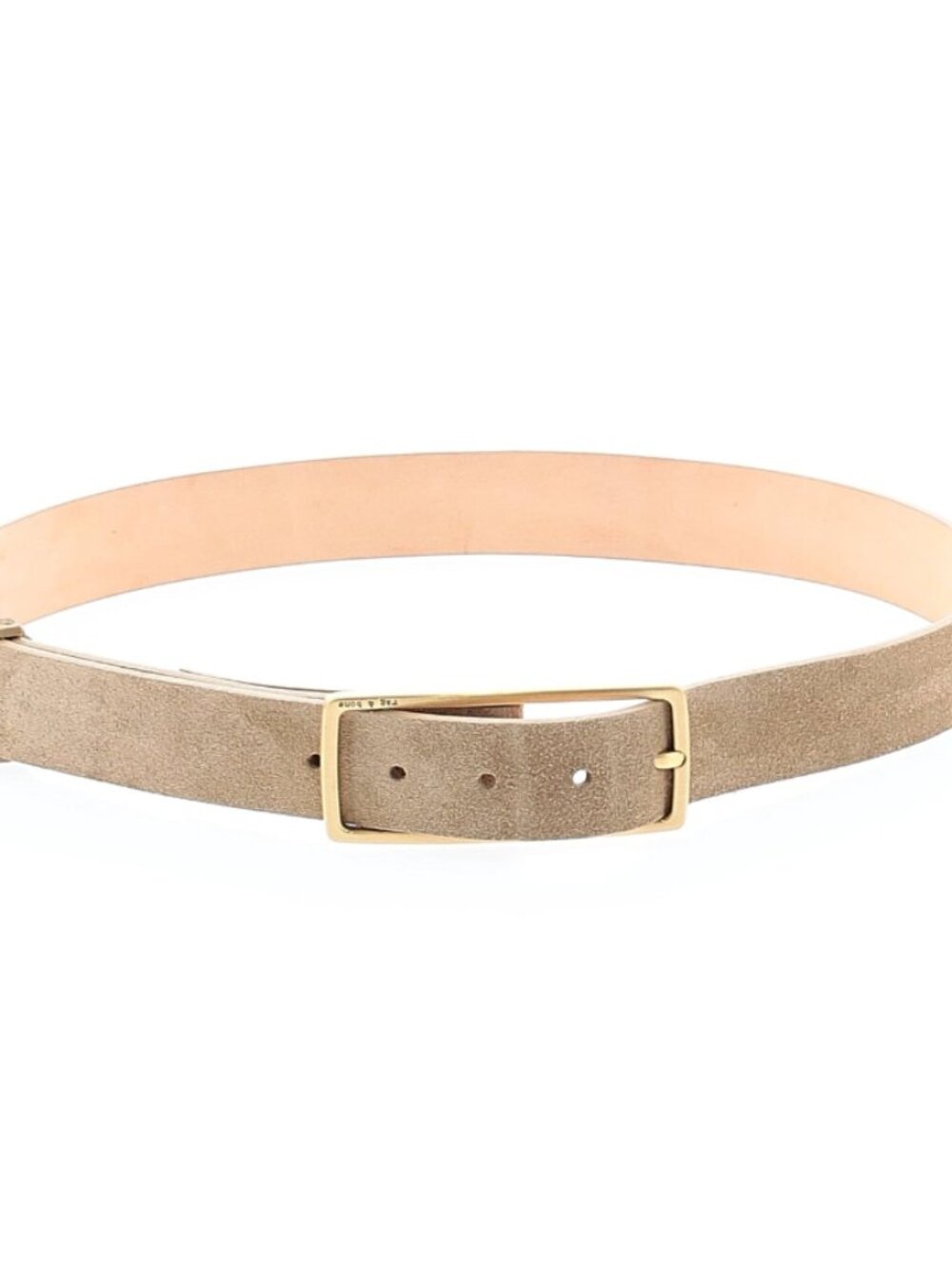 rag & bone Suede Rebound Belt Medium Brushed Gold Tone Buckle NWOT - Picture 10 of 16